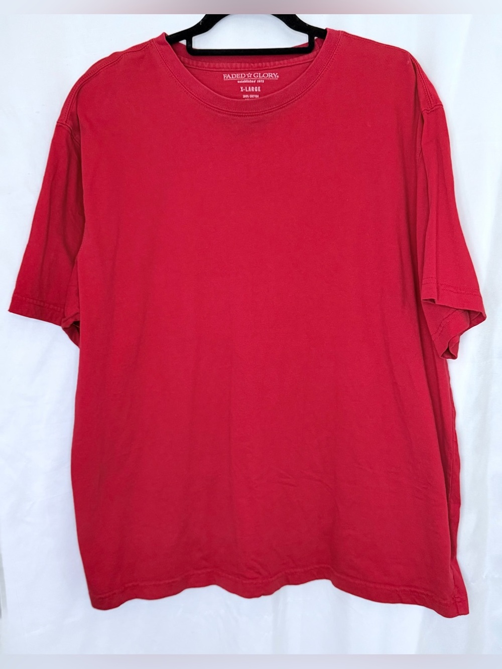 Faded Glory Men's Bright Red Short-Sleeve Crew Tee